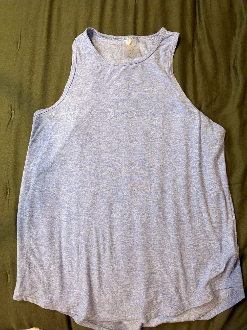 CALIA by Carrie Underwood Light Blue Heathered Racerback Tank Top
